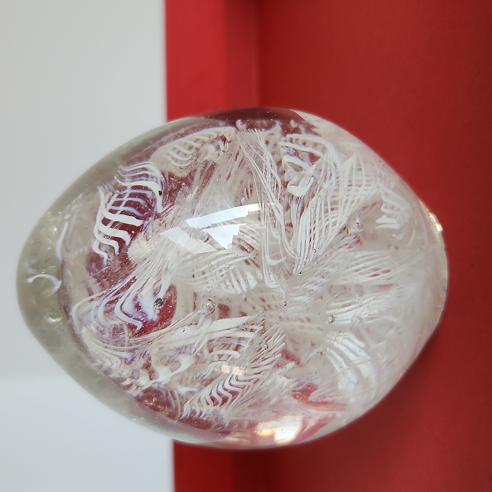 Crystal egg, Filigrana Internal Bubbles Paperweight, crystal home decor